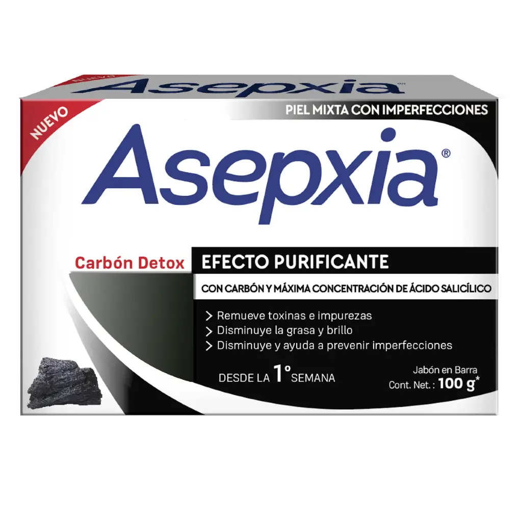 Asepxia Jabon Carbon Detox  x100gr 